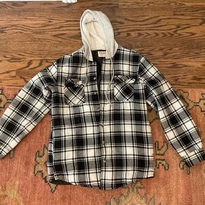 Women’s Wrangler authentics flannel hooded jacket size M